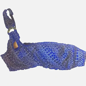 Becca by Rebecca Virtue blue one shoulder bikini top Size Small